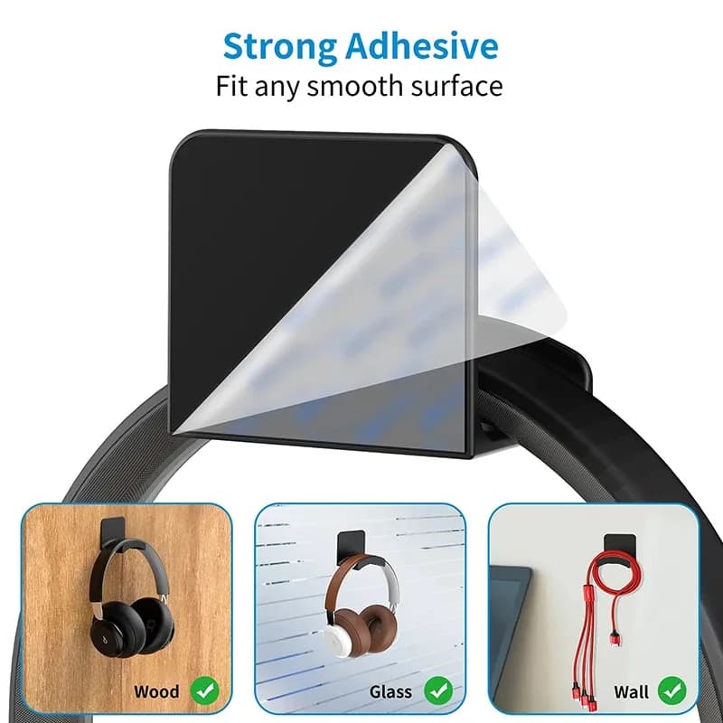 Support de casque adhésif universel pour mur et bureau - Image 4