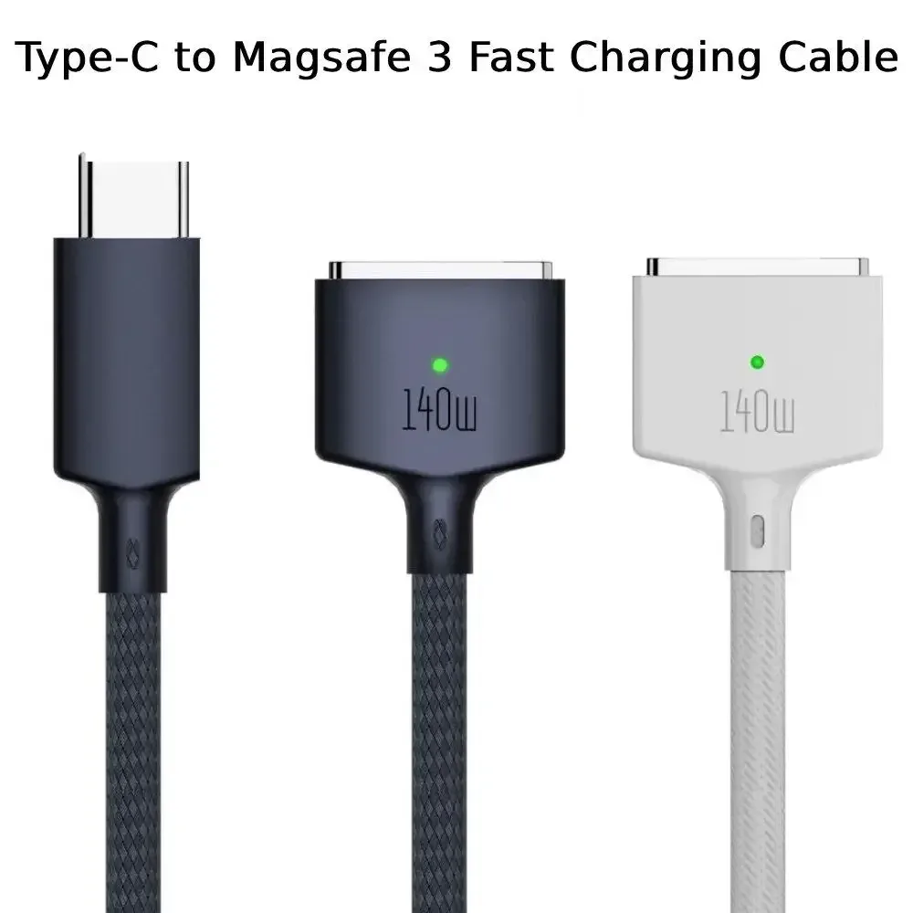 Câble de charge magnétique USB-C vers MagSafe 1/2/3 (140W PD) pour MacBook Air/Pro (A2442, A2485, A2681) - Image 1