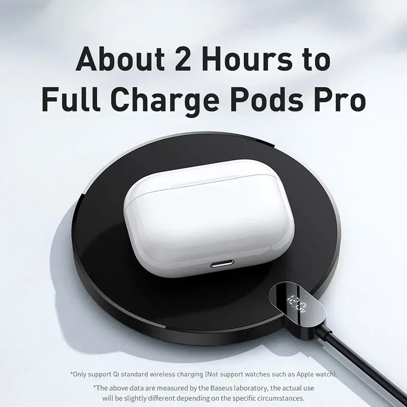 Chargeur sans fil Baseus 15W avec affichage LED pour iPhone, Samsung et AirPods slide 3