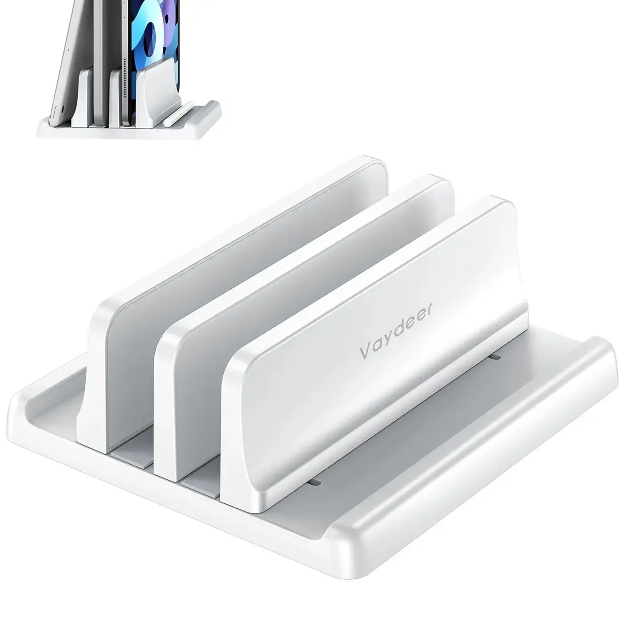 Support vertical ajustable pour ordinateur portable et tablette