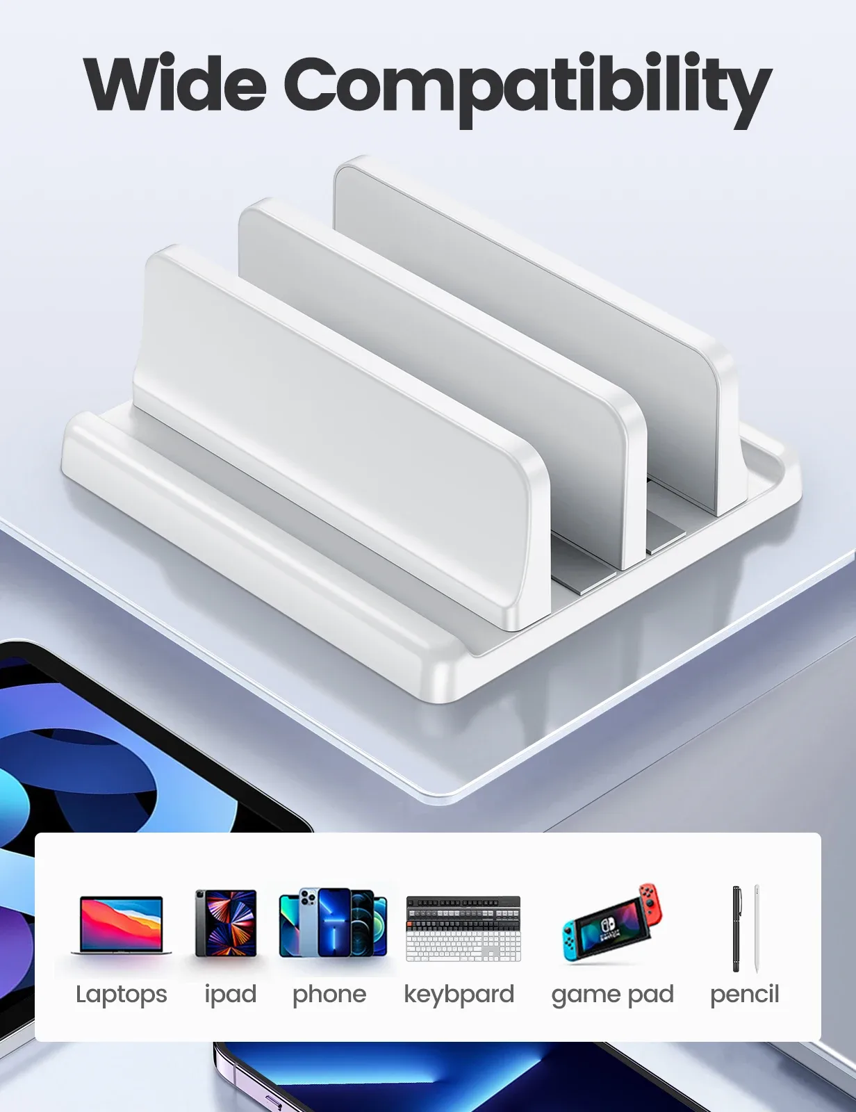 Support vertical ajustable pour ordinateur portable et tablette slide 5