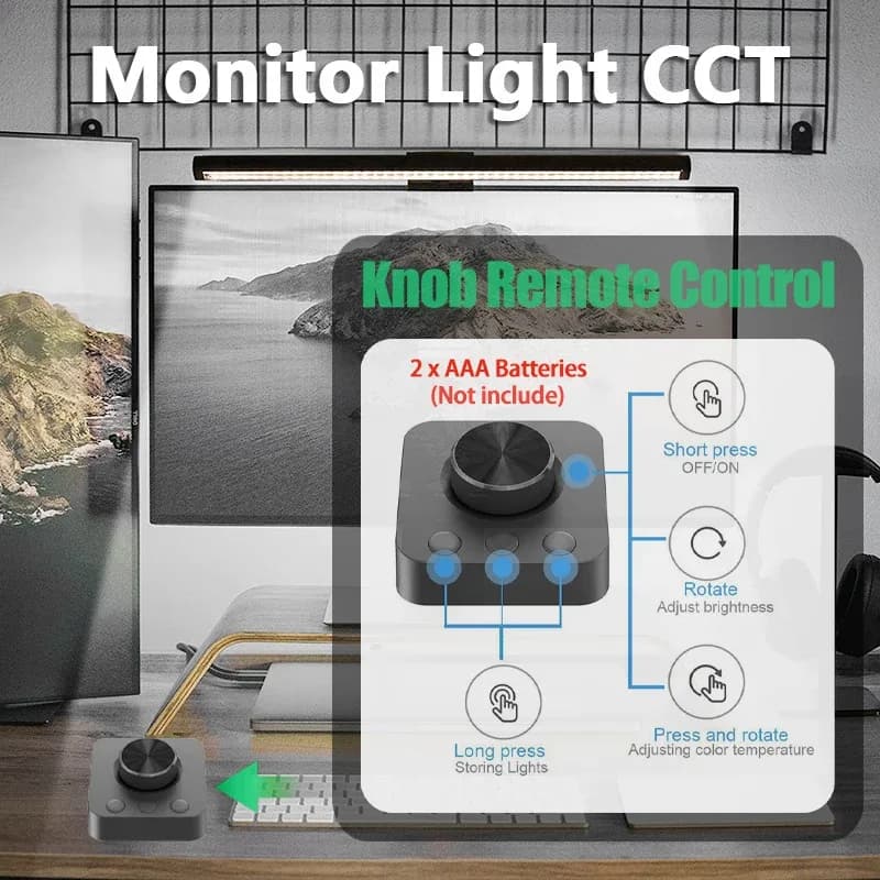 Barre lumineuse LED pour écran avec télécommande et protection oculaire - 44 cm slide 3