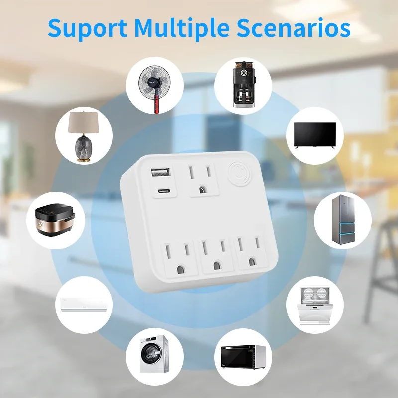Multiprise connectée WiFi Tuya avec suivi de consommation, compatible Alexa et Google Home slide 5