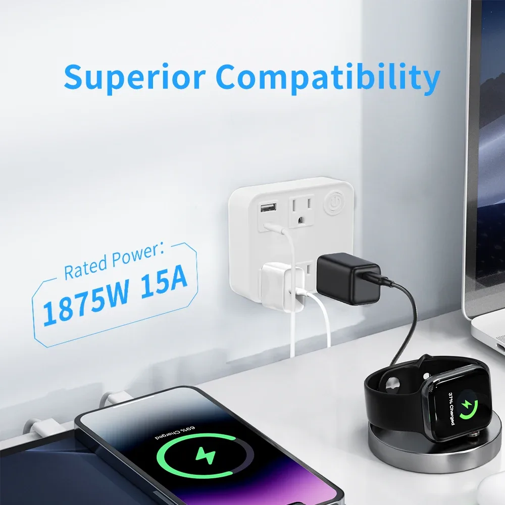 Multiprise connectée WiFi Tuya avec suivi de consommation, compatible Alexa et Google Home slide 4