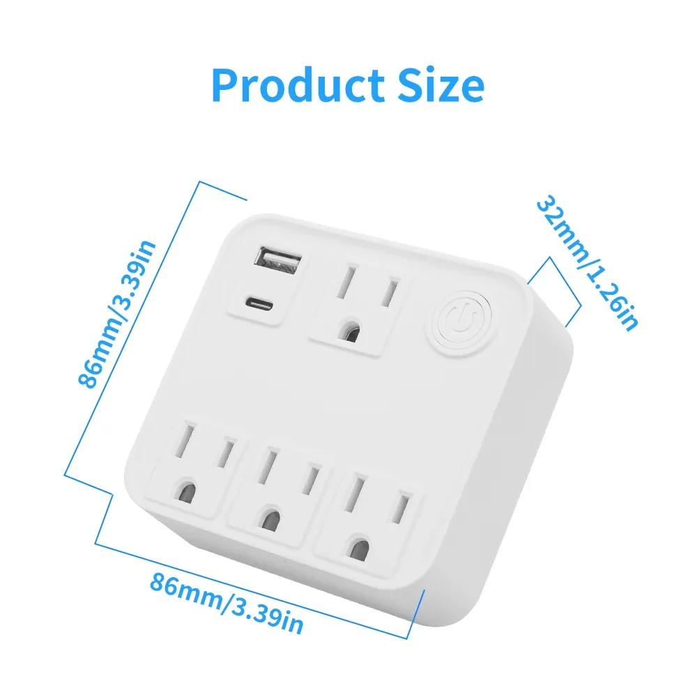 Multiprise connectée WiFi Tuya avec suivi de consommation, compatible Alexa et Google Home slide 7