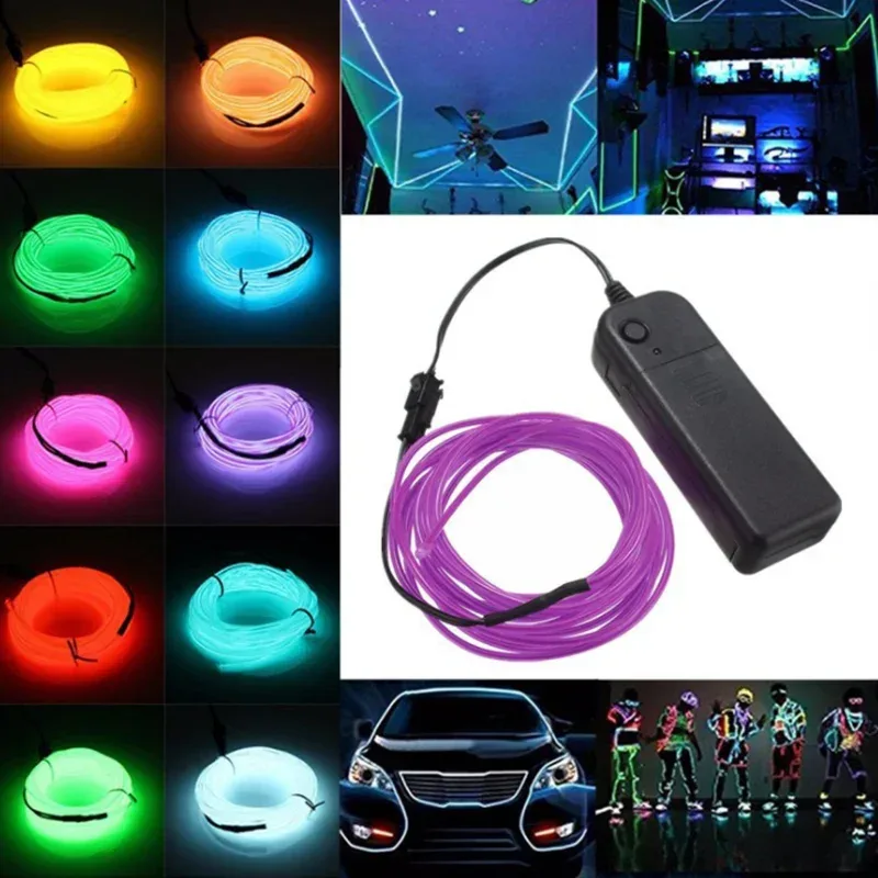 Fil EL Lumineux Flexible Étanche 3V/5V/12V (2m/3m/5m) slide 5