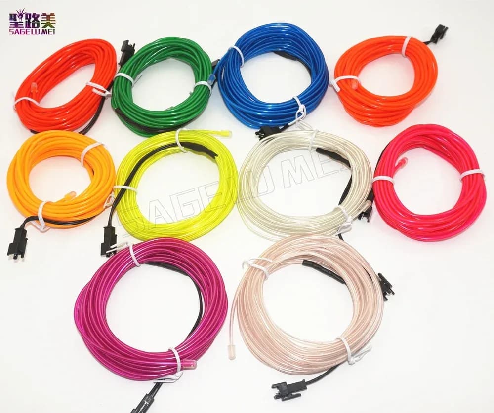 Fil EL Lumineux Flexible Étanche 3V/5V/12V (2m/3m/5m) slide 4