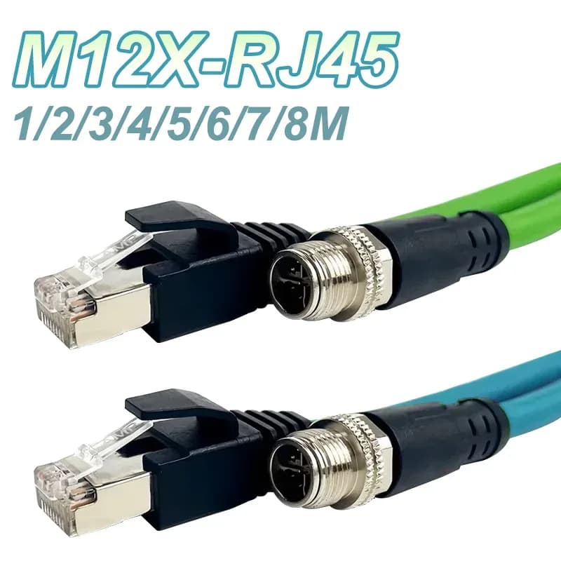 Câble Ethernet industriel M12 codage X vers RJ45 Gigabit - Image 1