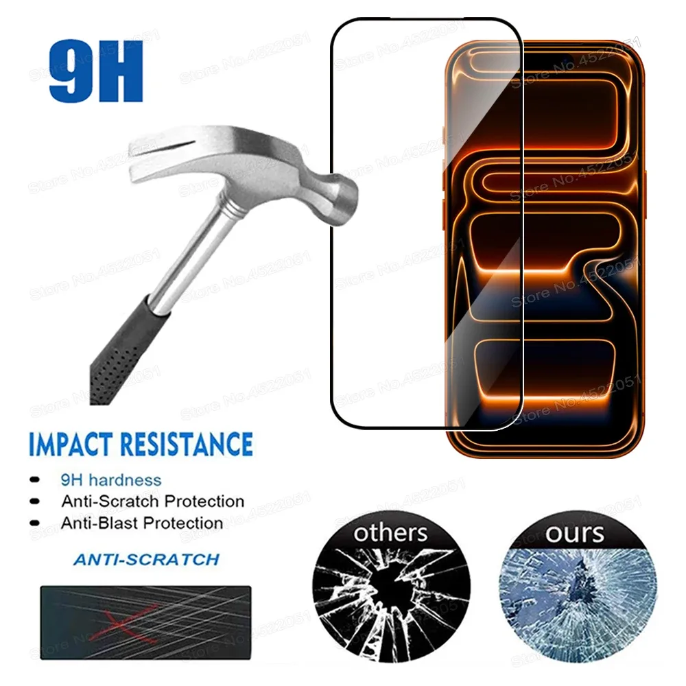 Lot de 10 protections d'écran en verre trempé 9D pour iPhone 11 à 17 Pro Max, Plus, Mini, Air - Image 3