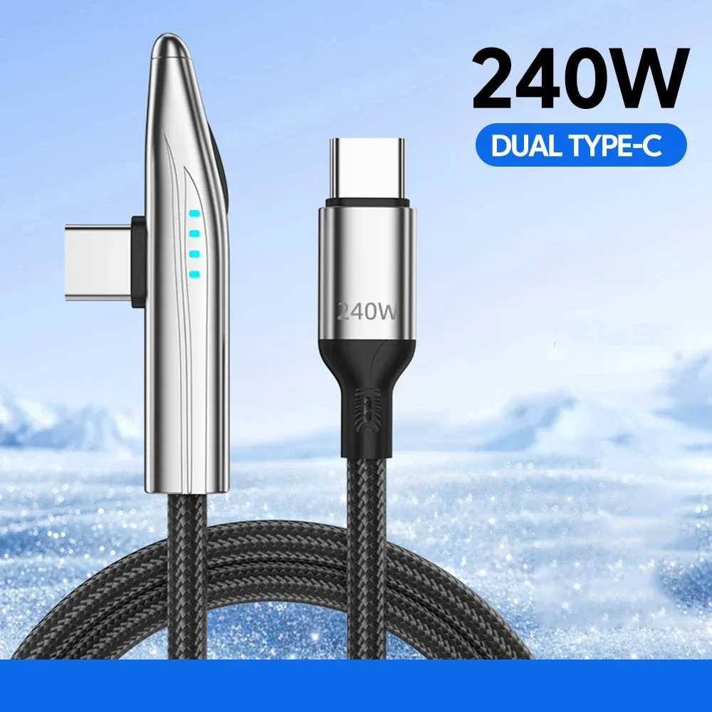 Câble USB-C vers USB-C NNBILI 240W PD coudé à 90° pour MacBook, iPhone et Samsung slide 8