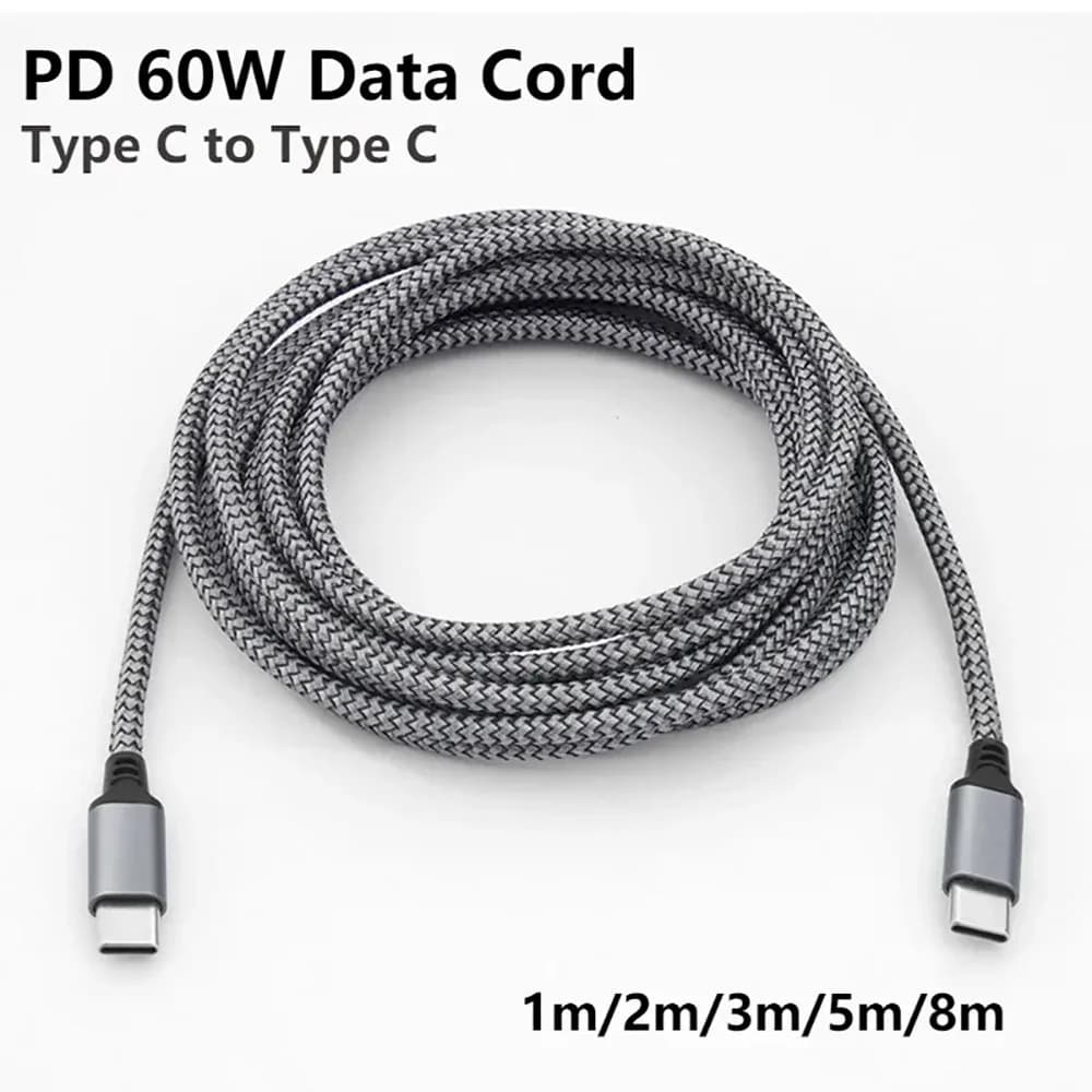 Câble USB-C vers USB-C 60W Power Delivery - Charge Rapide Universelle - Image 2