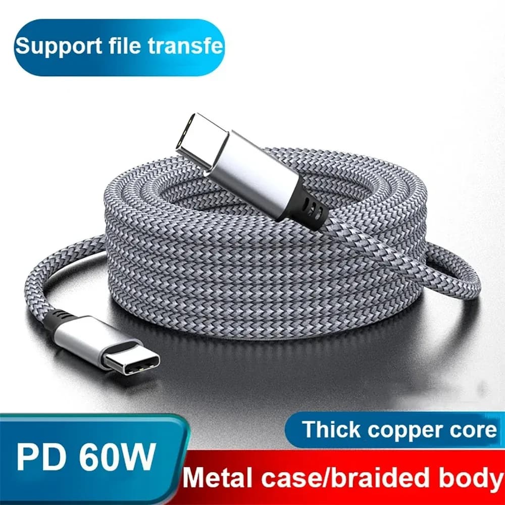 Câble USB-C vers USB-C 60W Power Delivery - Charge Rapide Universelle - Image 1
