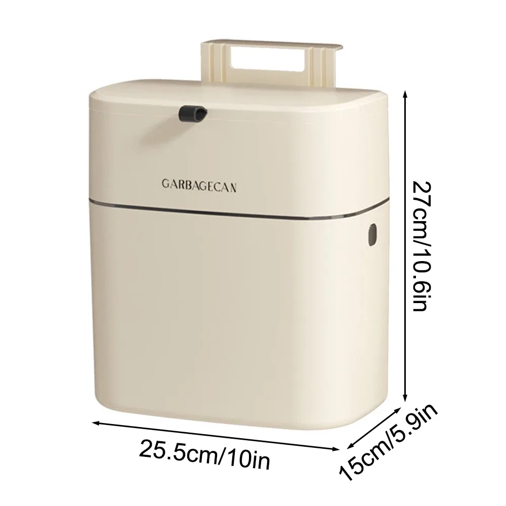 Poubelle de cuisine murale 8L avec couvercle - Fixation sans perçage slide 5