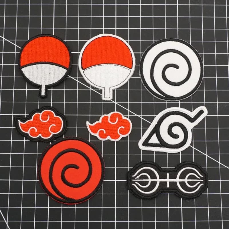 Écusson brodé Naruto à velcro pour vêtements et sacs