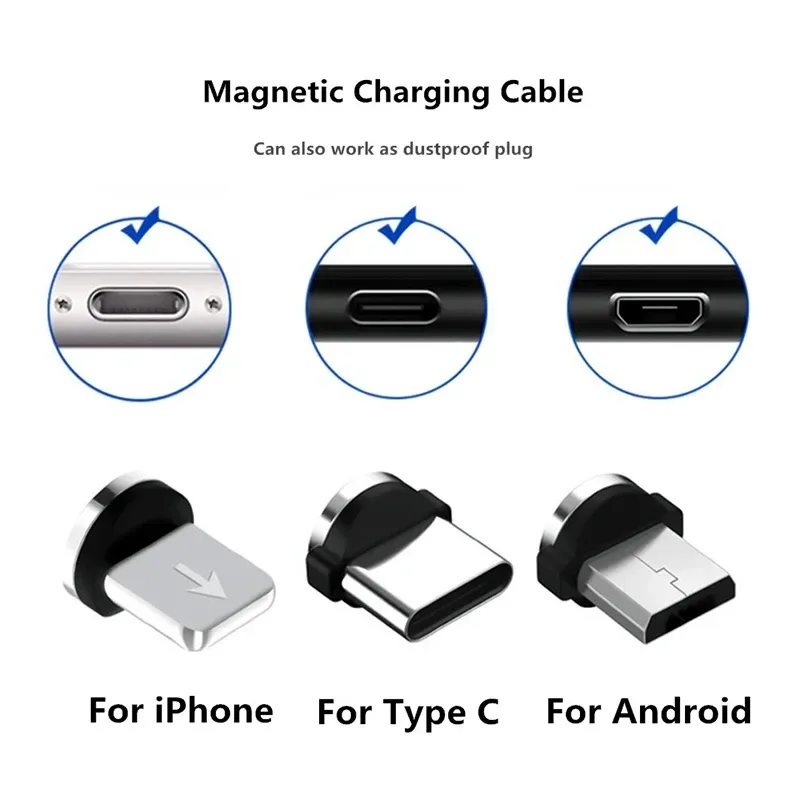 Embouts Magnétiques pour Câbles de Charge Micro-USB et USB Type-C - Rotation 360° - Image 4