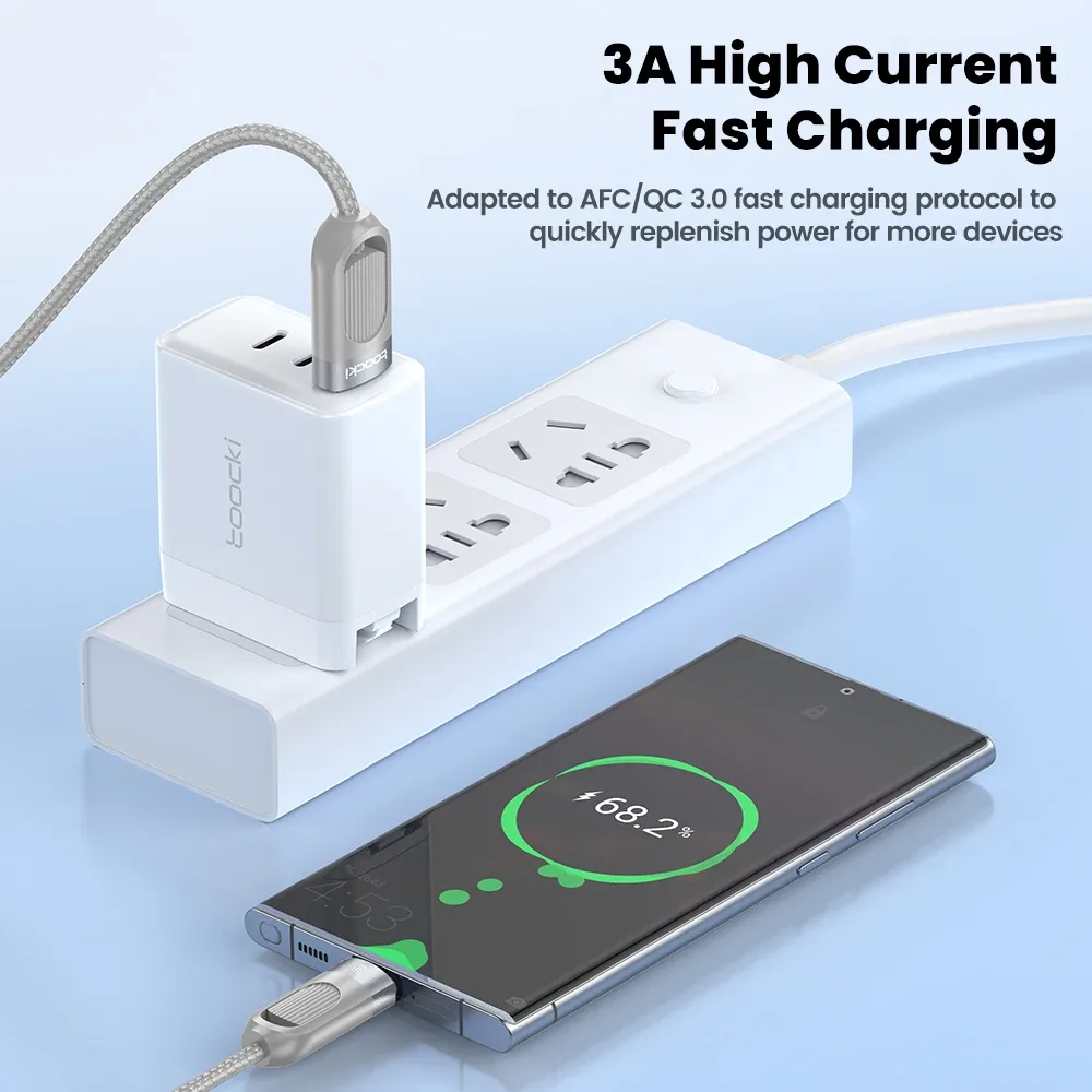 Toocki Câble USB-A vers USB-C 3A Charge Rapide, Tressé et Extensible, 1,5 m slide 2
