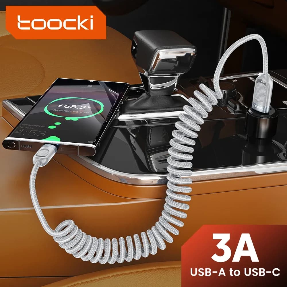 Toocki Câble USB-A vers USB-C 3A Charge Rapide, Tressé et Extensible, 1,5 m