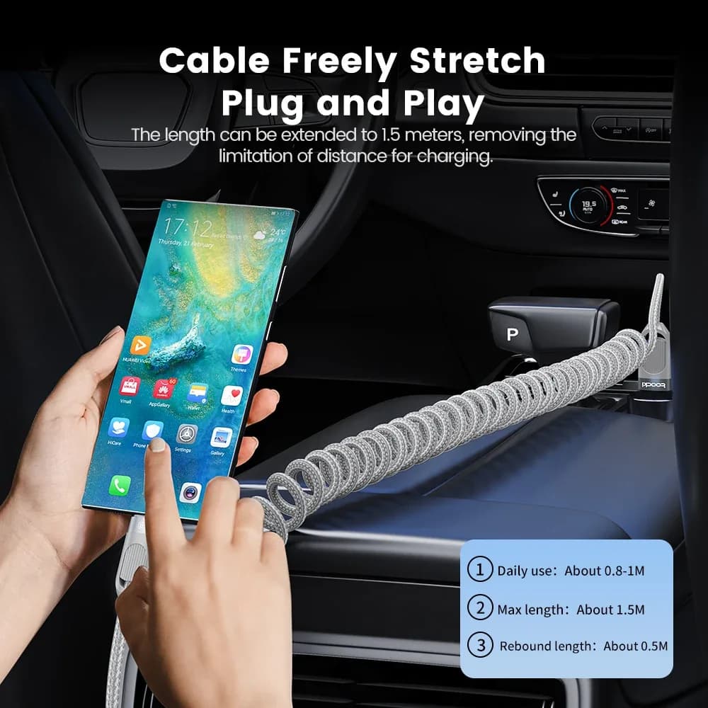 Toocki Câble USB-A vers USB-C 3A Charge Rapide, Tressé et Extensible, 1,5 m slide 3
