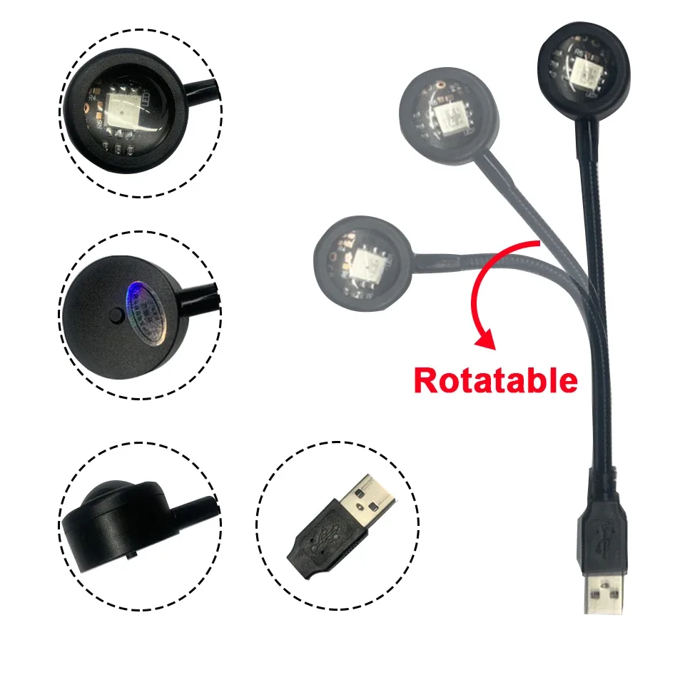 Veilleuse LED USB d'ambiance pour chambre, salon et décoration de fête slide 4