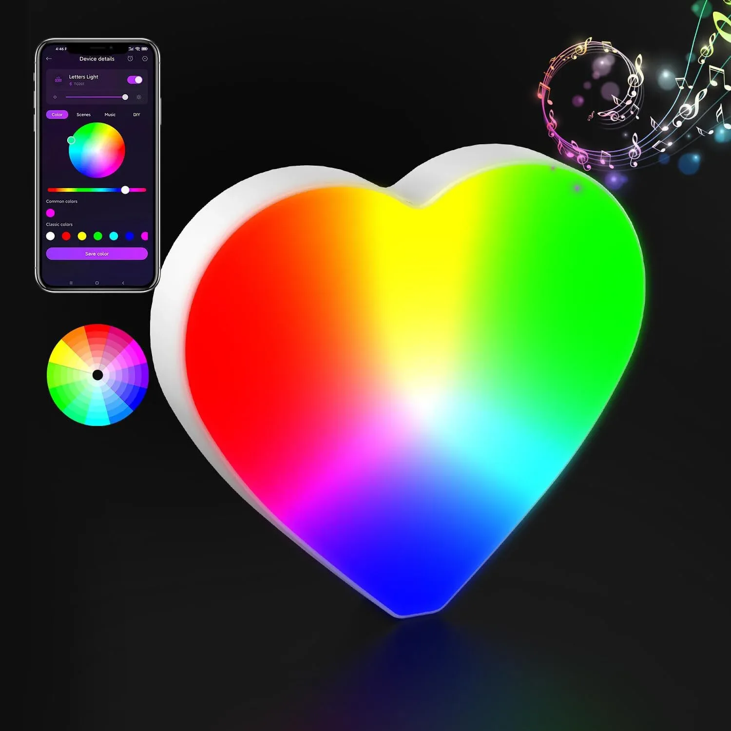 Lettre Lumineuse LED RGBW avec Synchronisation Musicale et Contrôle via Application slide 32