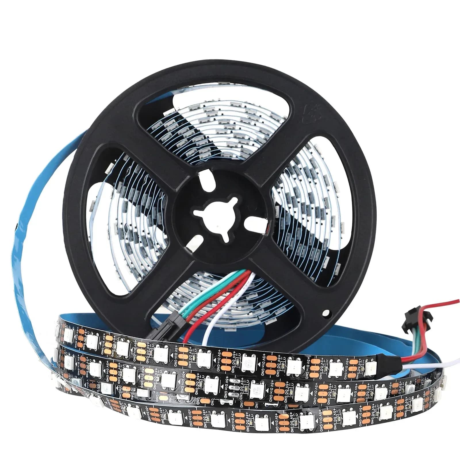 Ruban LED Intelligent WS2812B 5050 RGBIC 5V, Adressable Individuellement, 30/60/144 LED/m, IP30/IP67, PCB Noir/Blanc slide 7