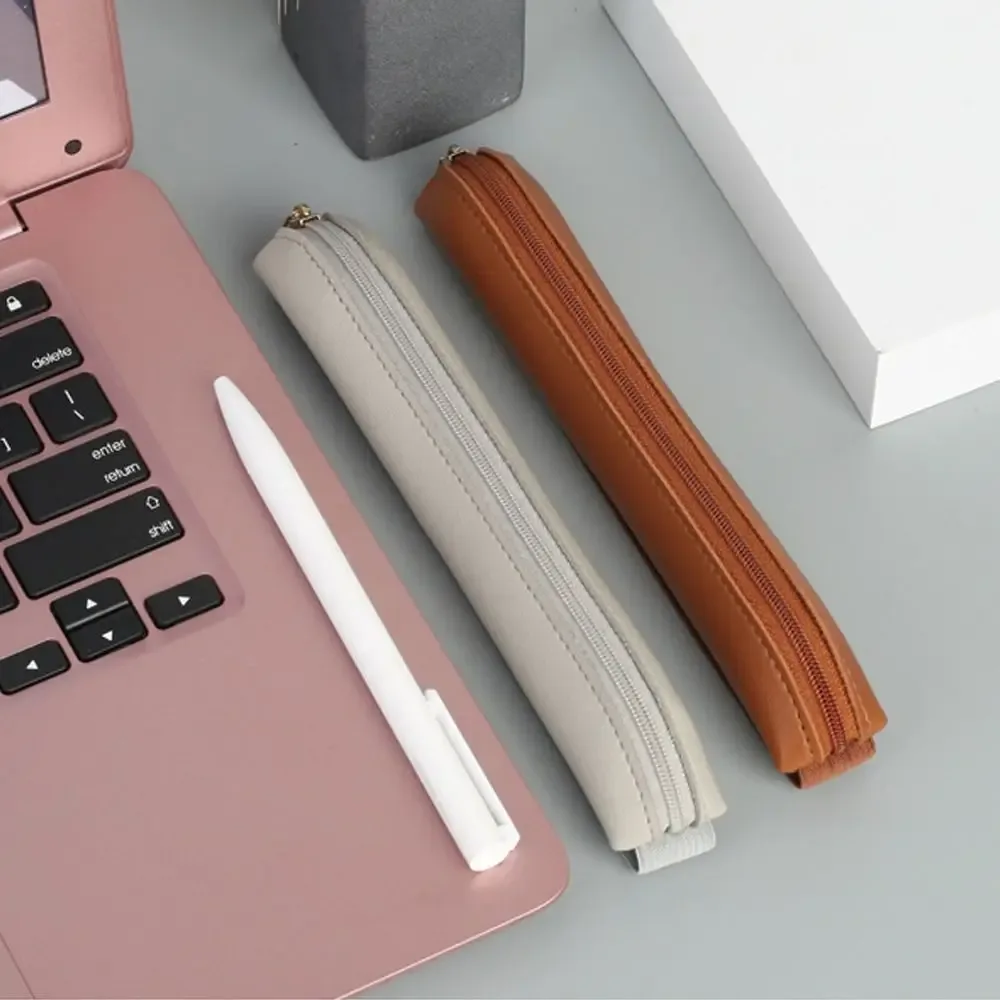 Étui porte-stylo en cuir PU avec bande élastique pour carnet