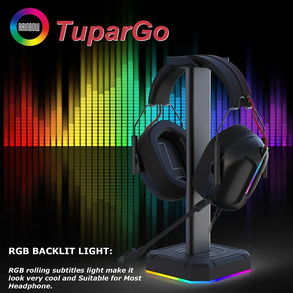 Support universel en aluminium pour casque et smartphone avec éclairage RVB - Image 3
