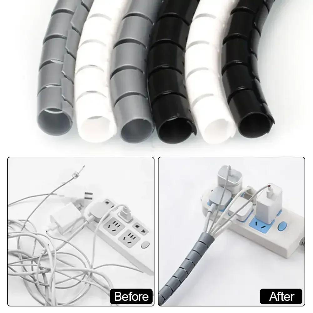 Gaine spirale flexible pour gestion de câbles, 1m (10mm/16mm) - Image 1