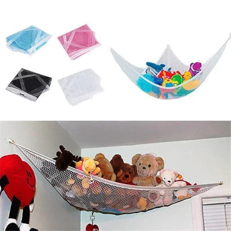 Hamac de rangement pour peluches et jouets - Filet en maille pour chambre d'enfant - Image 1