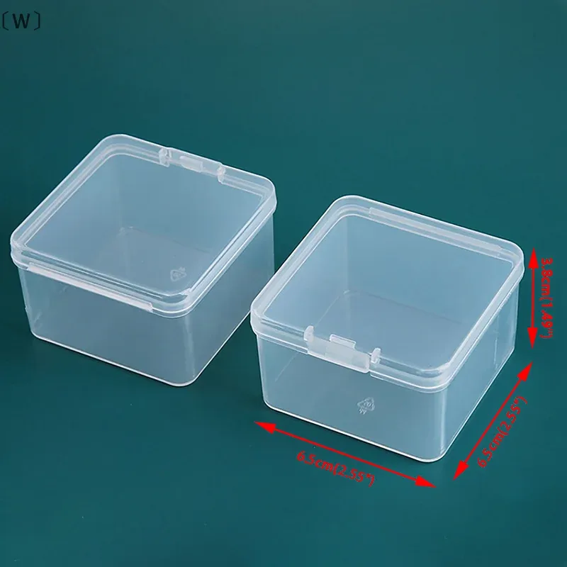 Boîte de rangement carrée transparente pour perles et petits accessoires - Image 1
