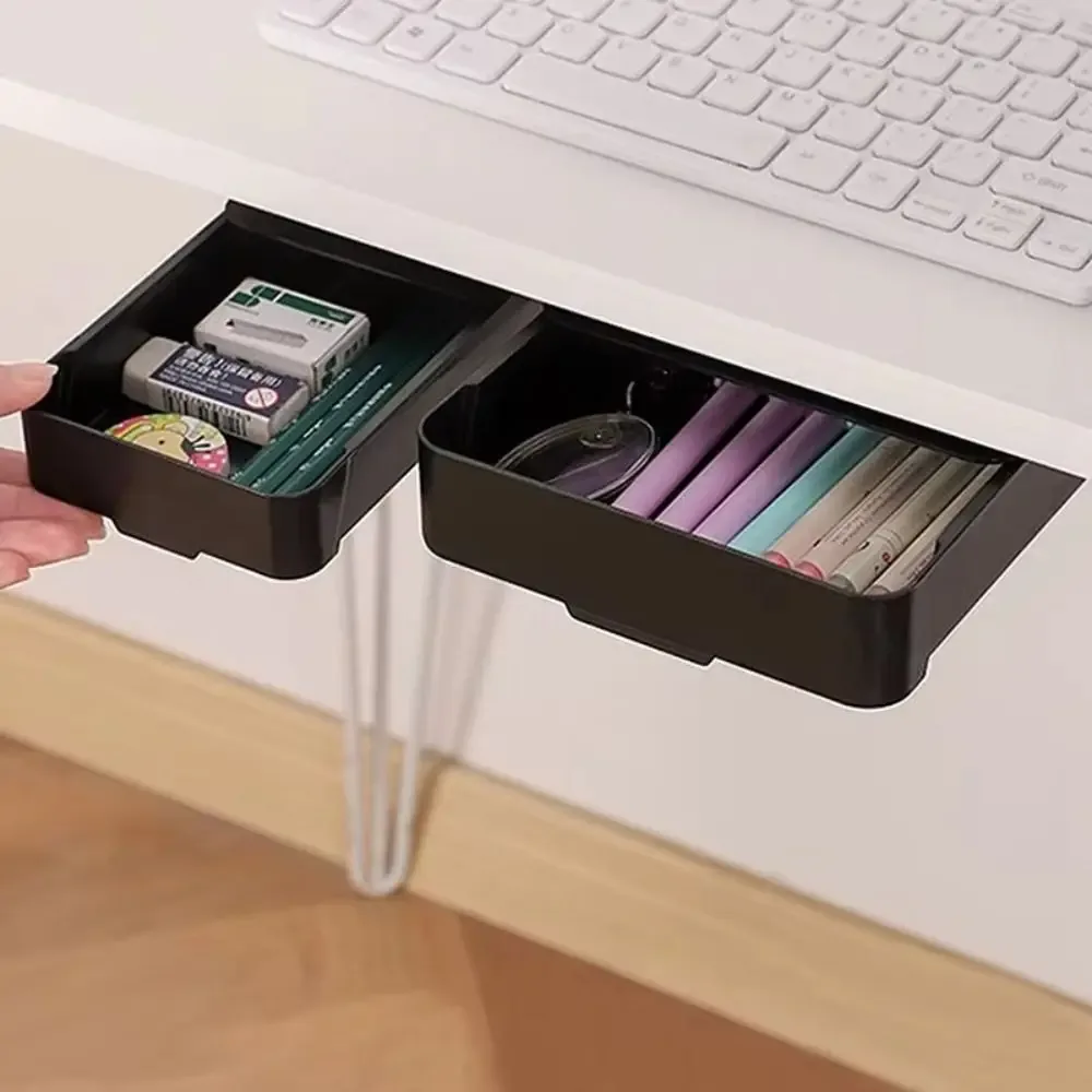 Tiroir de rangement autocollant sous bureau