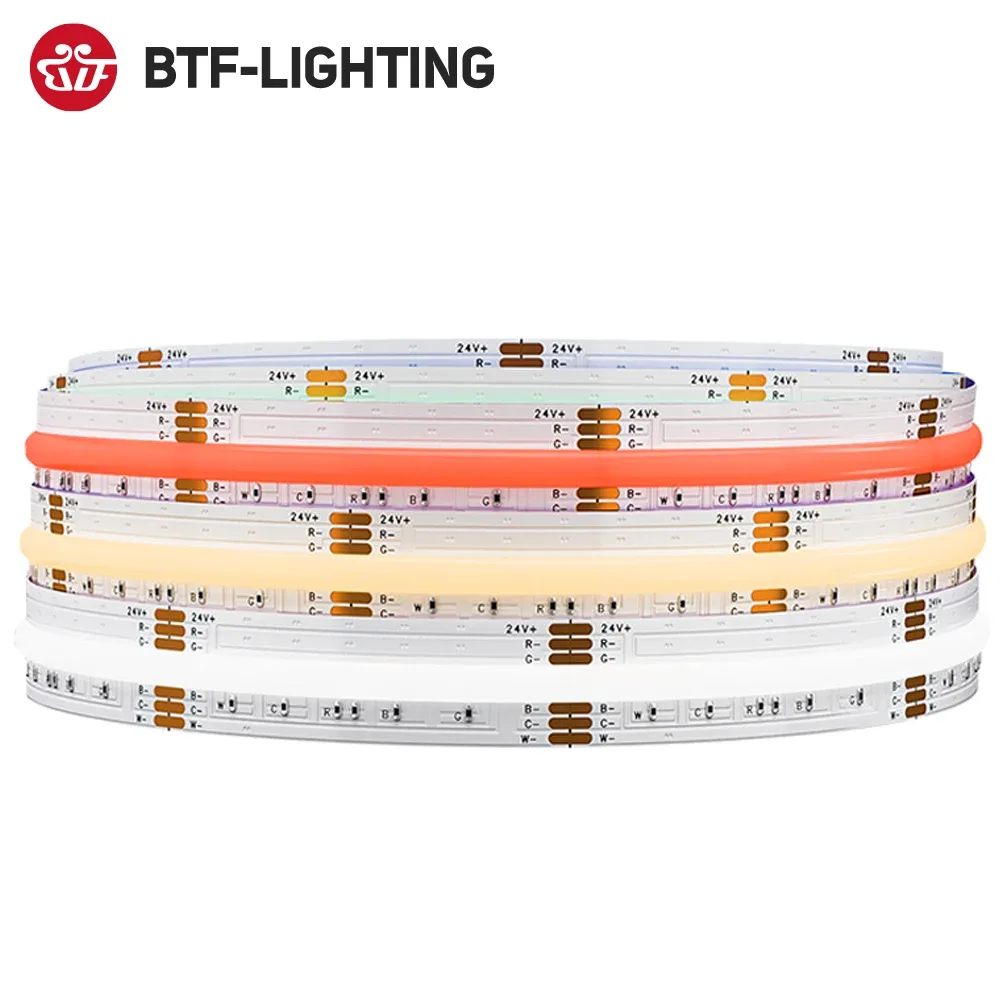 Ruban LED FCOB RGBCCT Flexible Haute Densité - 840 LED/m - 24V 16W/m - IRC90 - 12mm