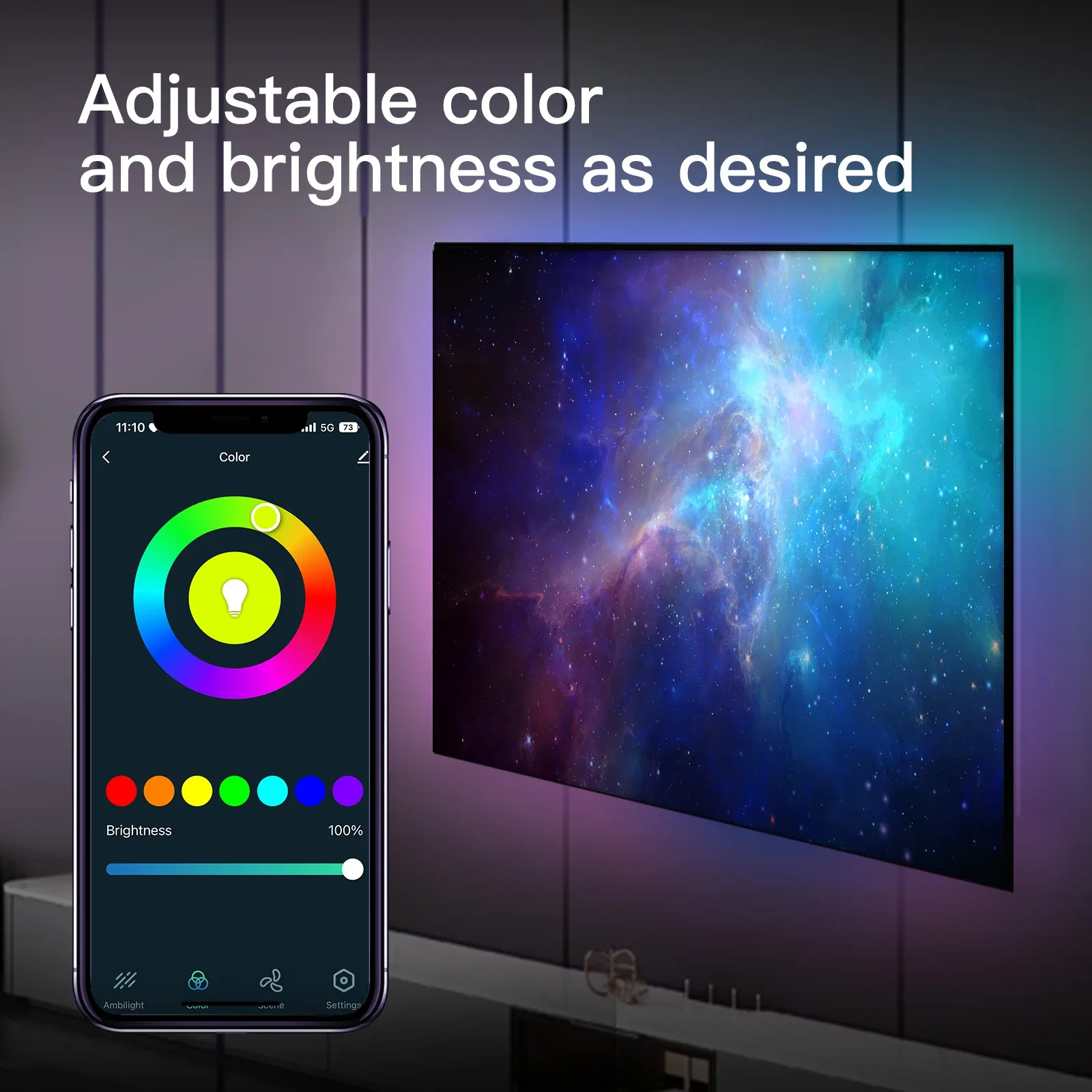 MOES Kit de Rétroéclairage TV Intelligent avec Boîtier de Synchronisation HDMI 2.0 et Ruban LED slide 3