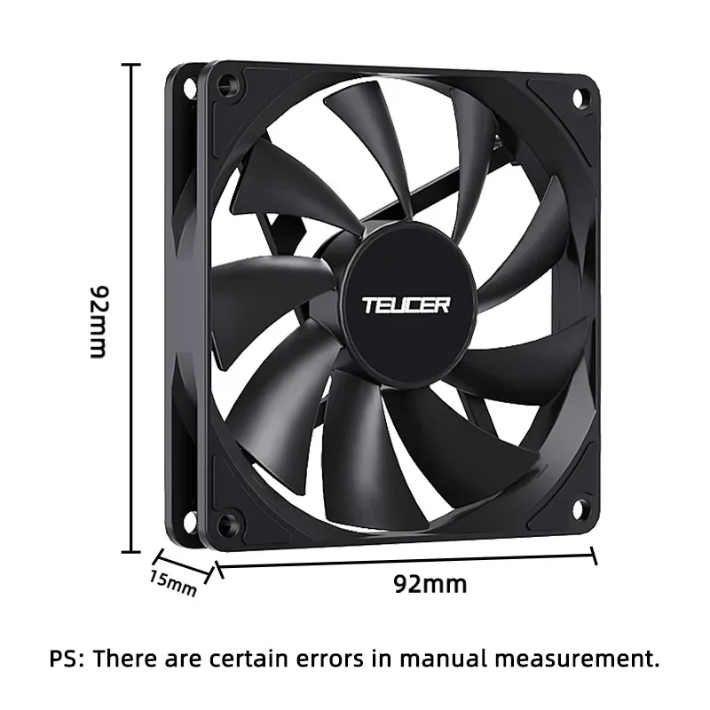 Ventilateur de boîtier PC Teucer 8/9 cm - PWM 4 broches, Slim 15 mm, Roulement hydraulique - Image 4