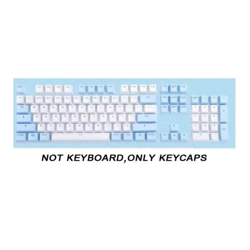 Set de 104 touches PBT double injection - Profil OEM - Blanc et Cyan - Rétroéclairé slide 14
