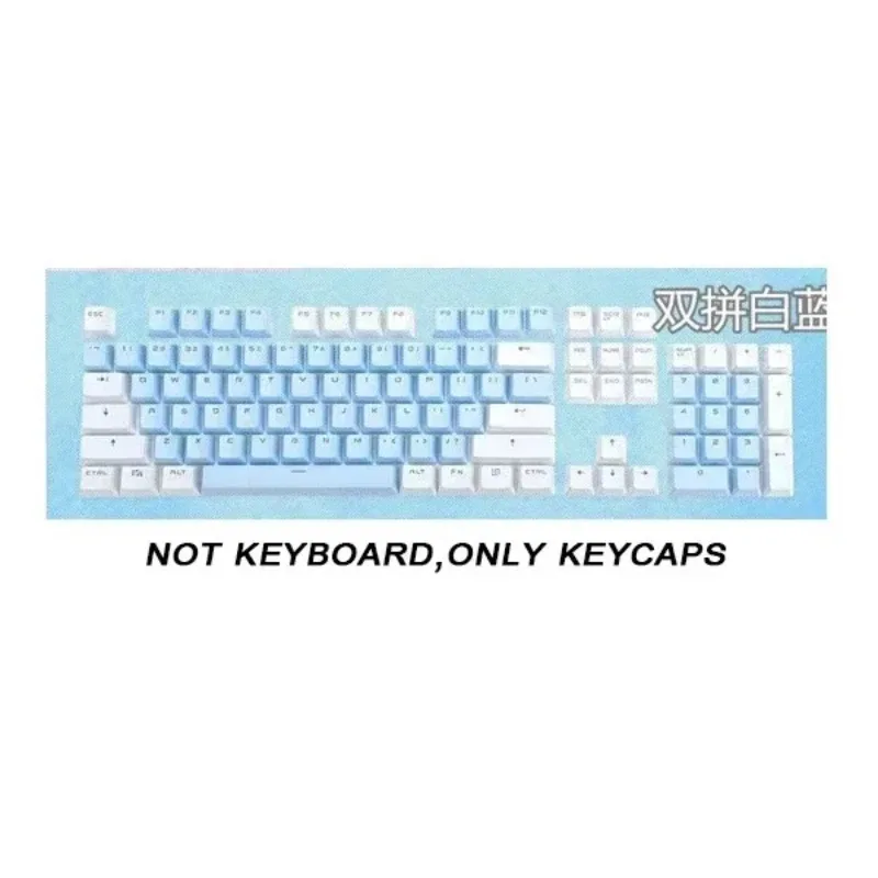 Set de 104 touches PBT double injection - Profil OEM - Blanc et Cyan - Rétroéclairé slide 19