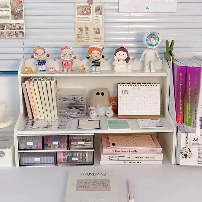 Organisateur de bureau à deux niveaux pour cosmétiques et papeterie - Image 6