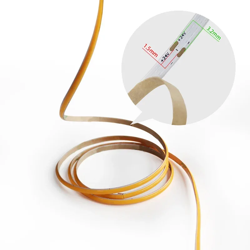 Ruban LED COB 4mm Flexible - 12V/24V - 480 LED/m - Éclairage Linéaire Haute Densité - Image 3