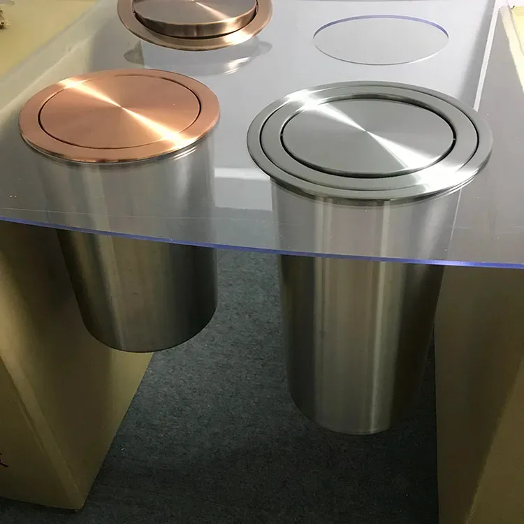 Couvercle de poubelle encastrable pivotant en acier inoxydable slide 4