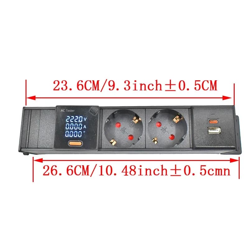 Multiprise PDU C14 pour rack réseau avec prises EU, voltmètre et port USB-C 15W slide 14