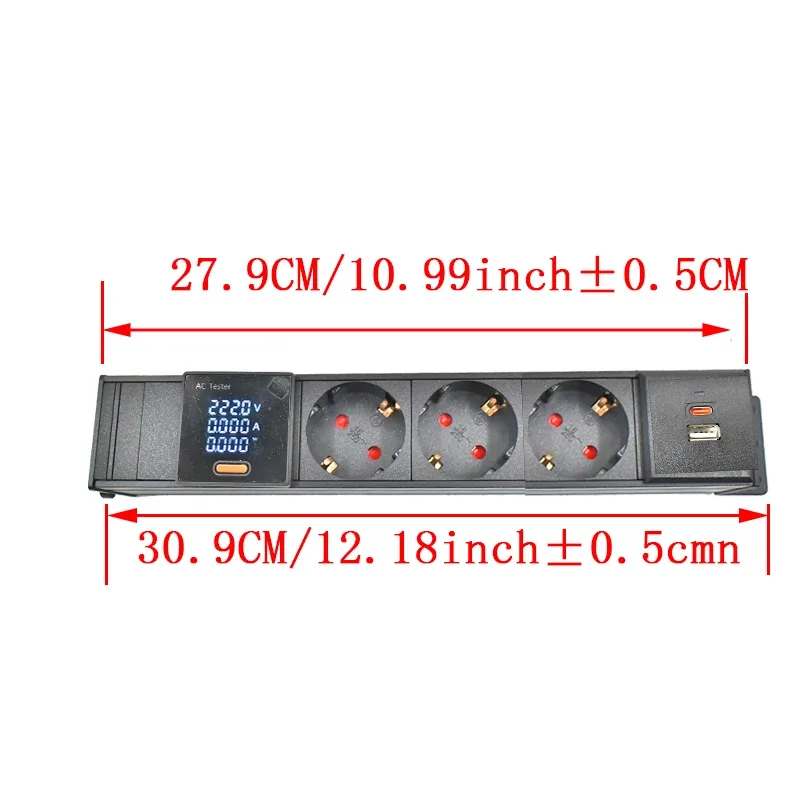 Multiprise PDU C14 pour rack réseau avec prises EU, voltmètre et port USB-C 15W slide 12