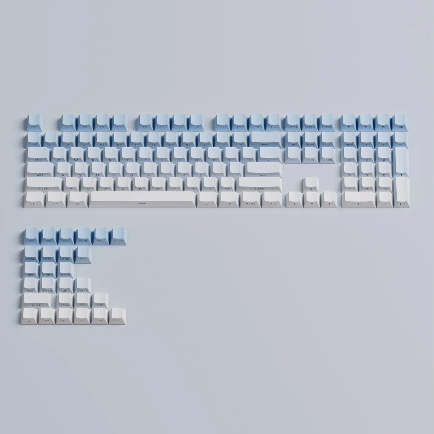 Akko - Set de Keycaps Dégradés PBT Double-Shot à Lettrage Latéral, Profil Cherry - 135 Touches