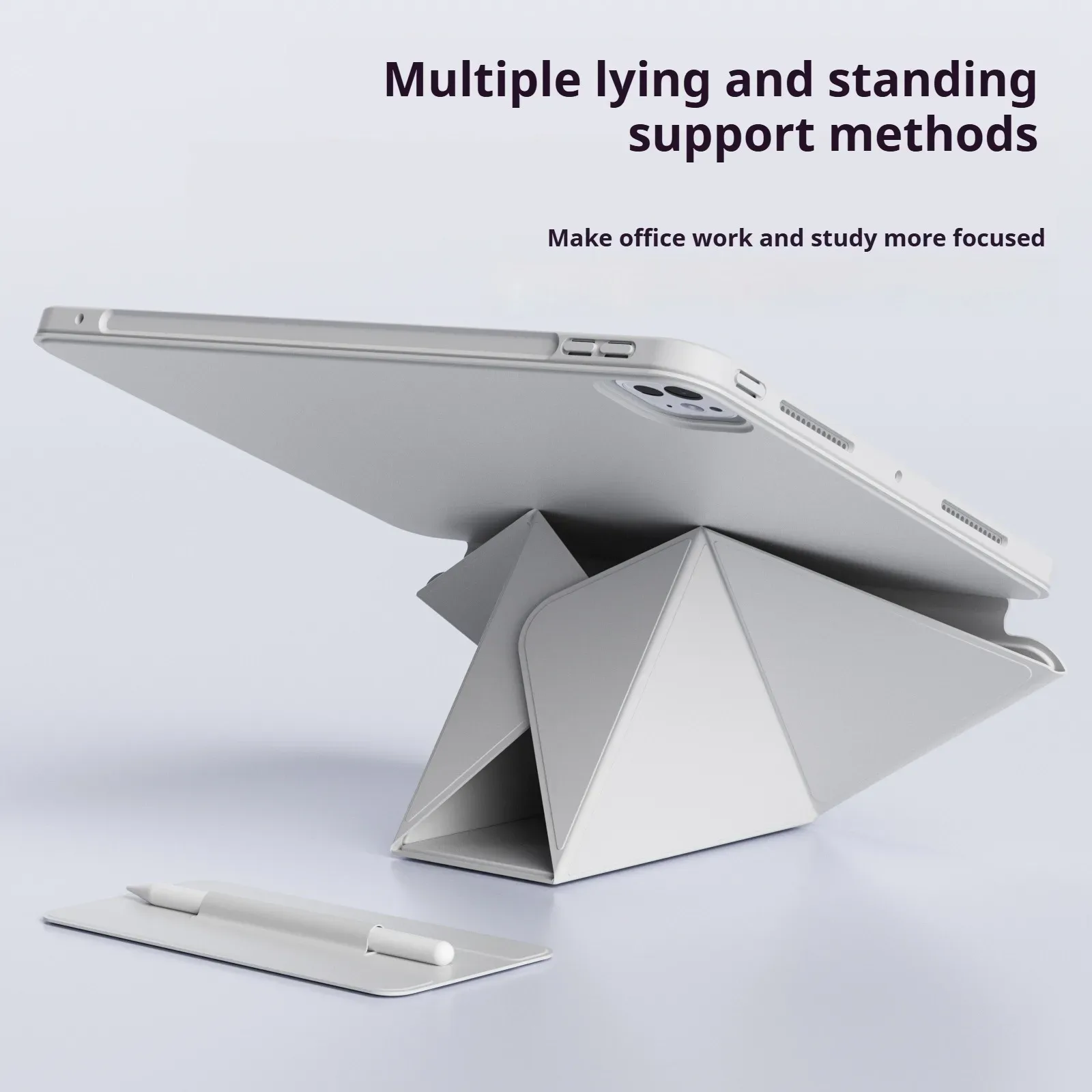 Étui magnétique ZOYU avec support réglable en hauteur et dos transparent pour iPad - Image 2
