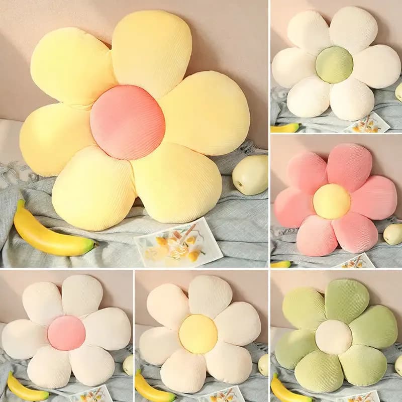 Coussin décoratif en forme de fleur (Tournesol et Marguerite) - 40 cm