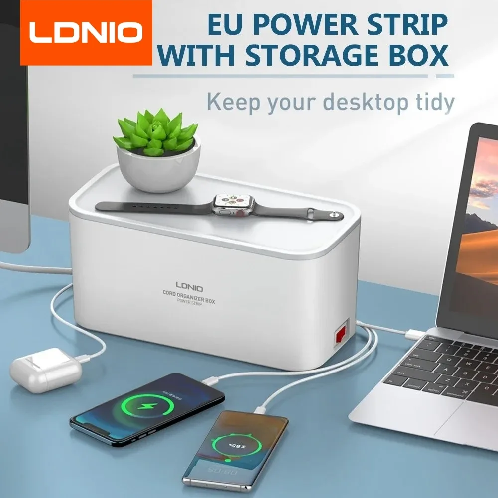 LDNIO Boîtier Multiprise Parafoudre avec 3 Ports USB et Rallonge 2m