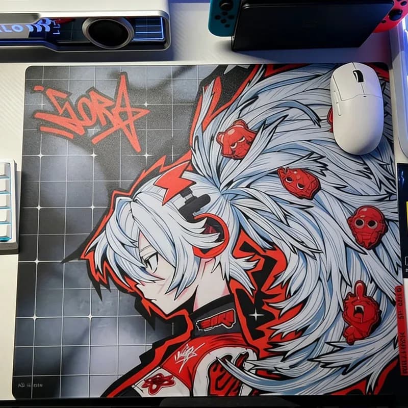 Tapis de souris gaming en verre trempé W-Wallhack SP-004 Drift SORA YUME - Surface dépolie lisse slide 2