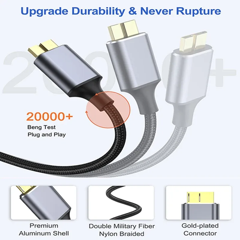 Câble USB-C vers Micro-USB 3.0 (Micro-B) - Transfert de données 5 Gbps - Image 3