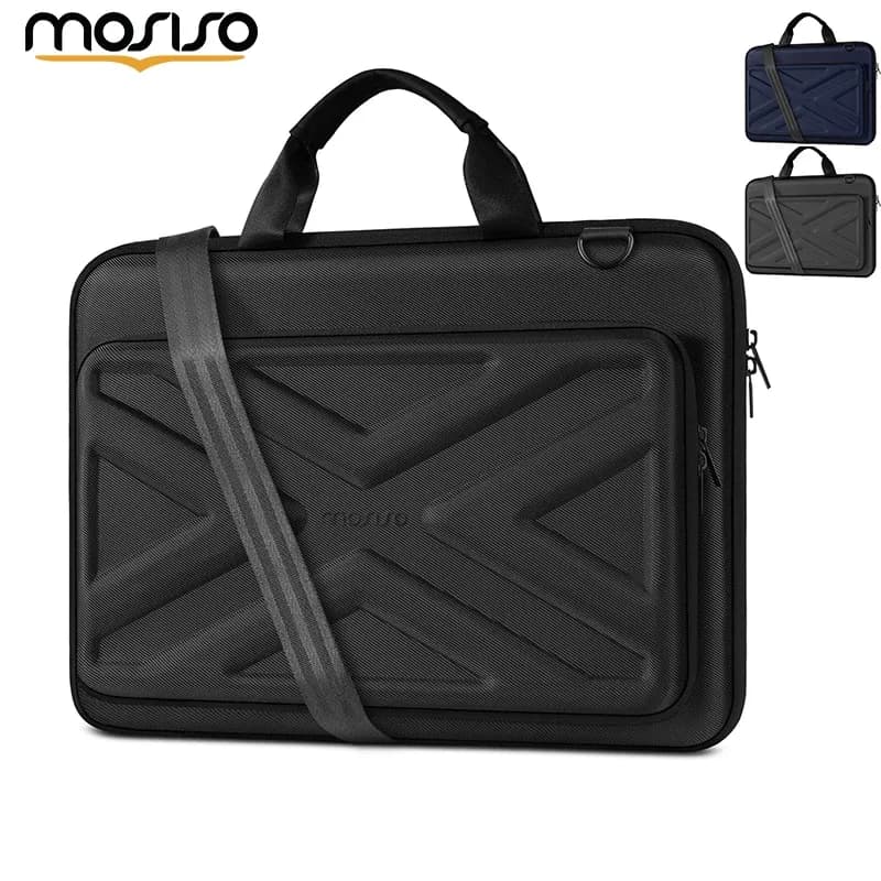 Sacoche rigide MOSISO pour ordinateur portable 15 à 18 pouces avec poche avant et bandoulière - Image 1