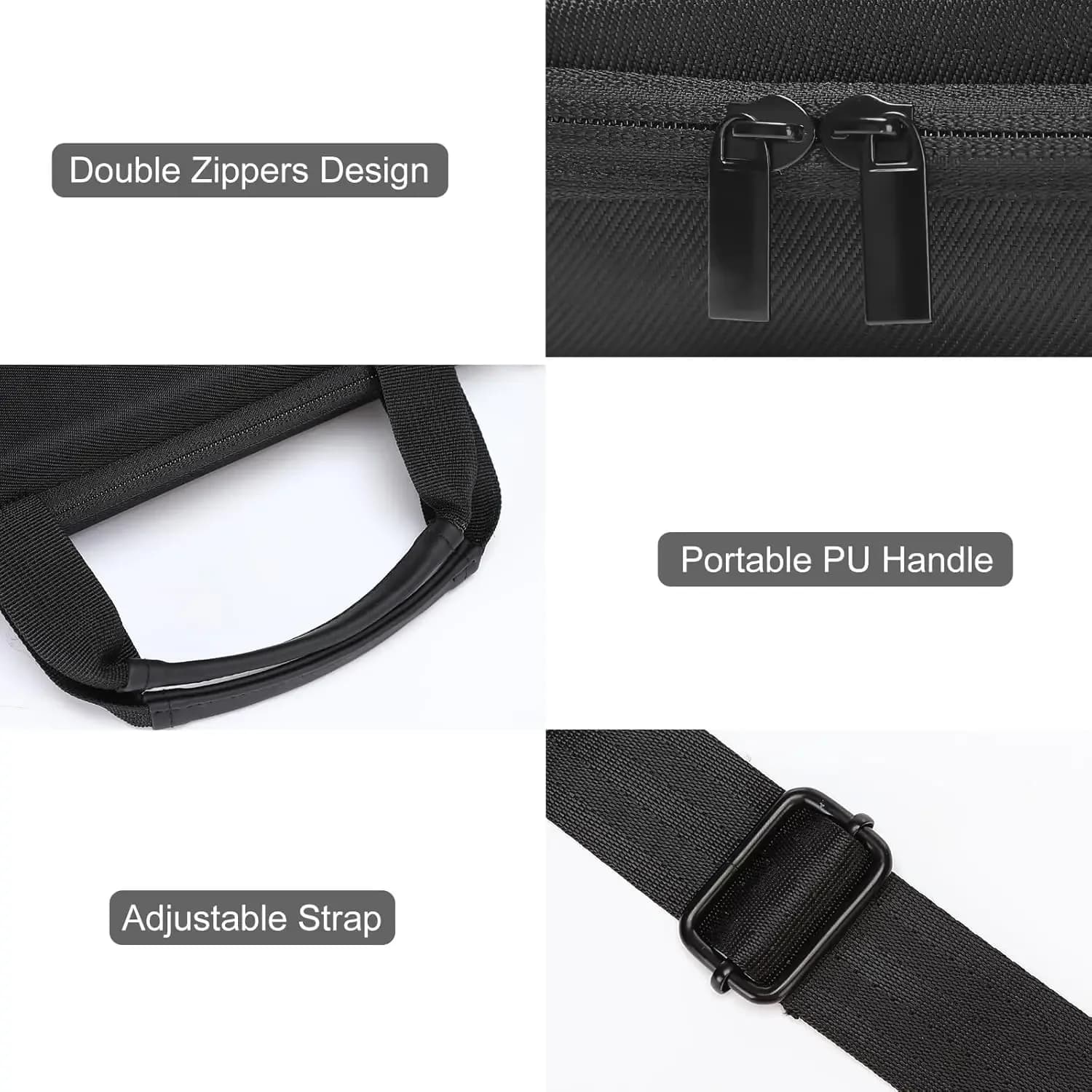 Sacoche rigide MOSISO pour ordinateur portable 15 à 18 pouces avec poche avant et bandoulière - Image 4