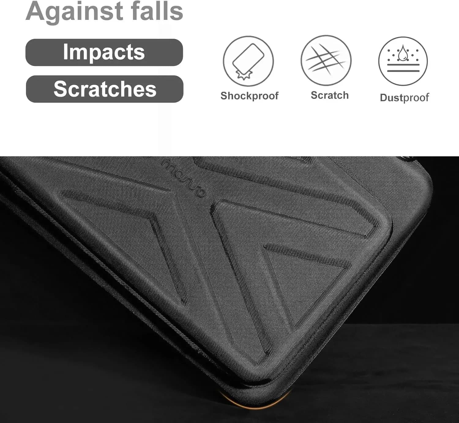 Sacoche rigide MOSISO pour ordinateur portable 15 à 18 pouces avec poche avant et bandoulière - Image 3